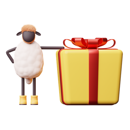 Cadeau de maintien de mouton  3D Illustration