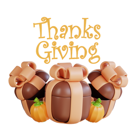 Cadeau de Thanksgiving  3D Icon