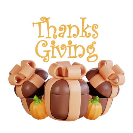 Cadeau de Thanksgiving  3D Icon