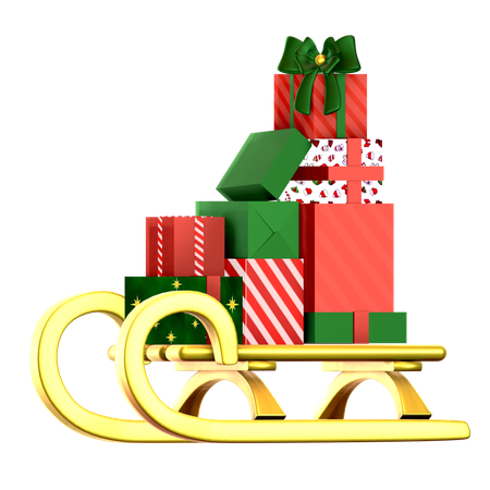 Cadeau de traîneau de Noël  3D Icon