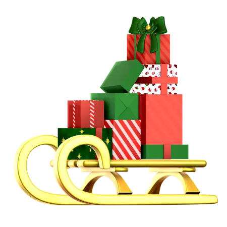 Cadeau de traîneau de Noël  3D Icon