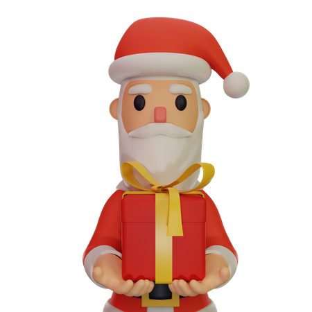 Père noël, tenue, cadeau  3D Illustration