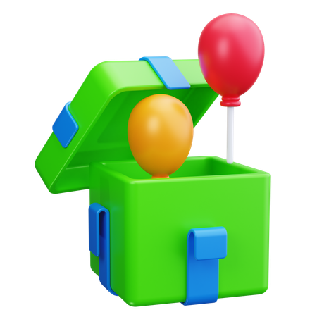 Cadeau et ballons  3D Icon