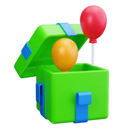 Cadeau et ballons  3D Icon