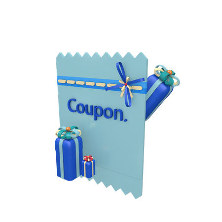 Cadeau marketing avec coupon  3D Icon