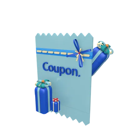 Cadeau marketing avec coupon  3D Icon