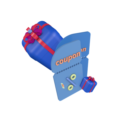 Cadeau marketing avec coupon  3D Icon