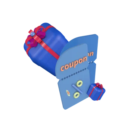 Cadeau marketing avec coupon  3D Icon