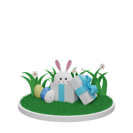 Cadeau d'oeuf de Pâques  3D Illustration