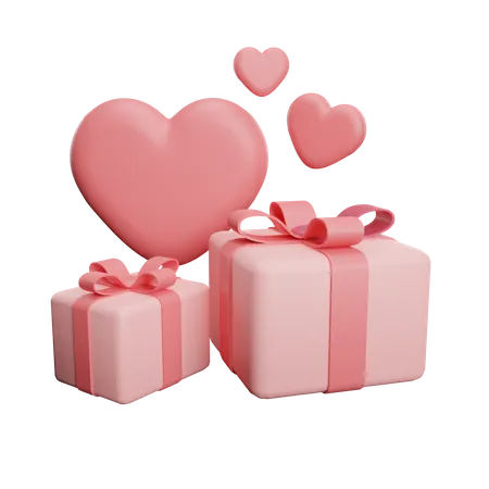 Cadeau de Saint Valentin  3D Illustration