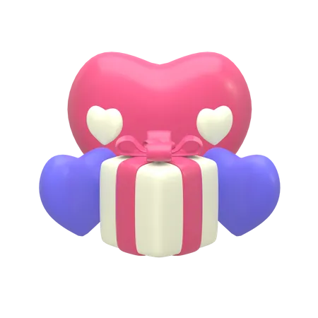 Cadeau de Saint Valentin  3D Illustration