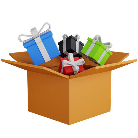 Cadeaux en carton  3D Icon