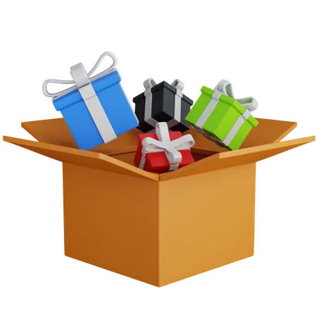 Cadeaux en carton  3D Icon