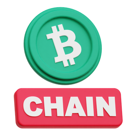 Cadeia de bitcoins  3D Icon