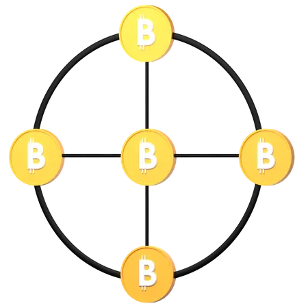 Cadeia de bitcoins  3D Icon