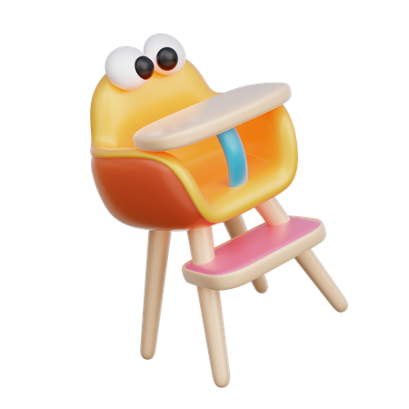 Cadeira alta para bebê  3D Icon