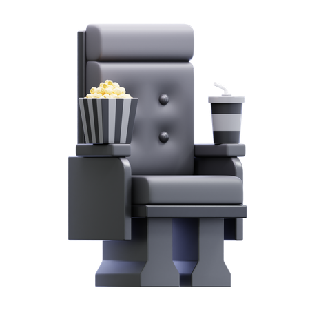 Cadeira de cinema e lanche  3D Icon