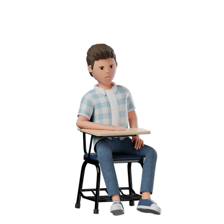Cadeira de menino irritada  3D Illustration