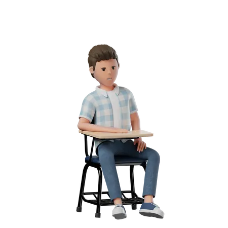 Cadeira de menino irritada  3D Illustration