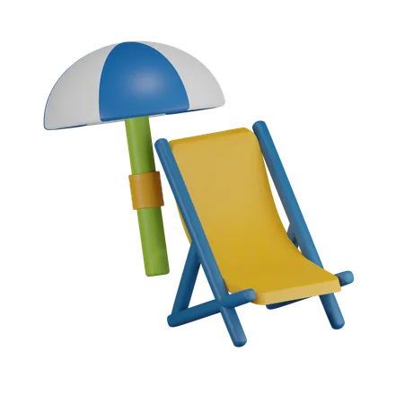 Cadeira de praia  3D Icon