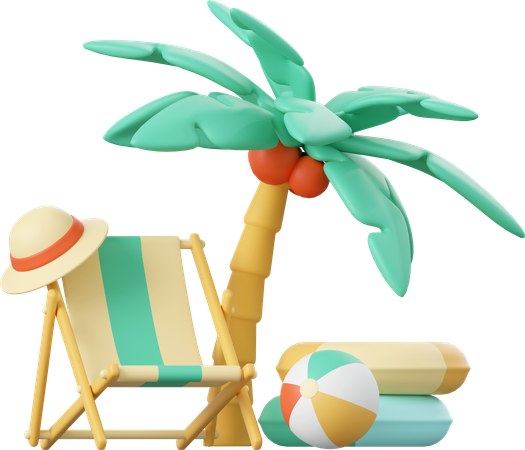 Cadeira de praia  3D Illustration