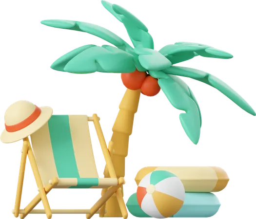 Cadeira de praia  3D Illustration