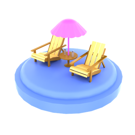 Cadeira de praia  3D Icon