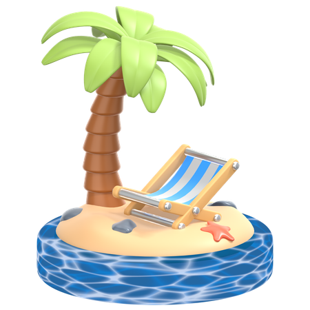 Cadeira de praia  3D Icon