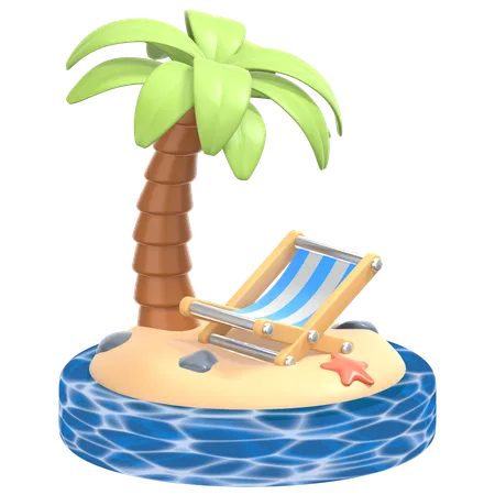 Cadeira de praia  3D Icon