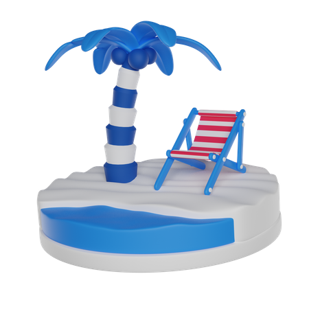 Cadeira de praia  3D Icon