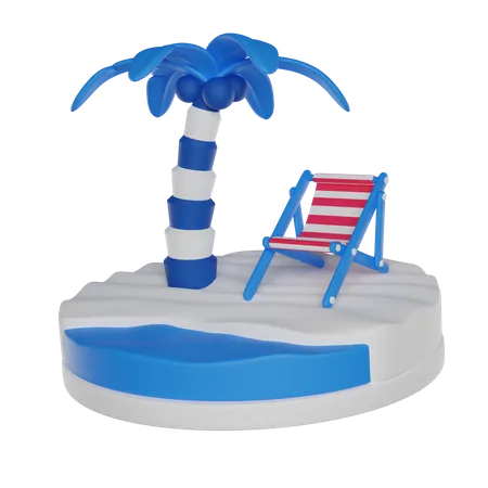 Cadeira de praia  3D Icon