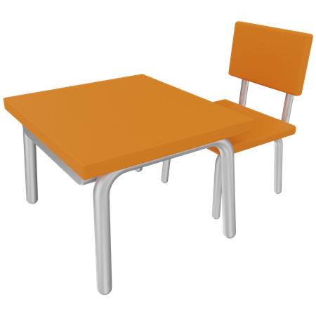 Cadeira e mesa  3D Illustration