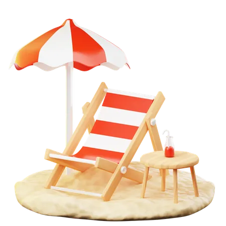 Cadeiras de praia  3D Icon