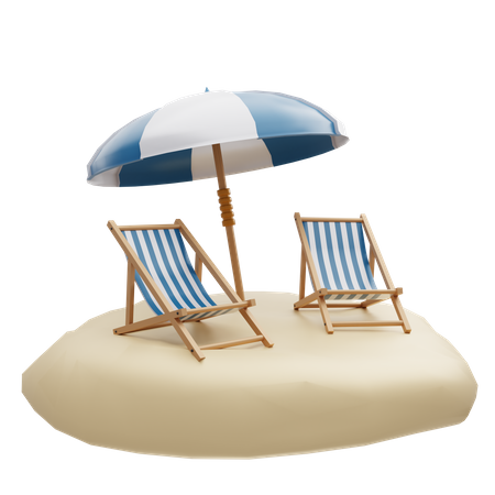 Cadeiras de praia  3D Icon