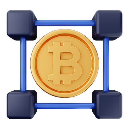 Cadena de bitcoins  3D Icon
