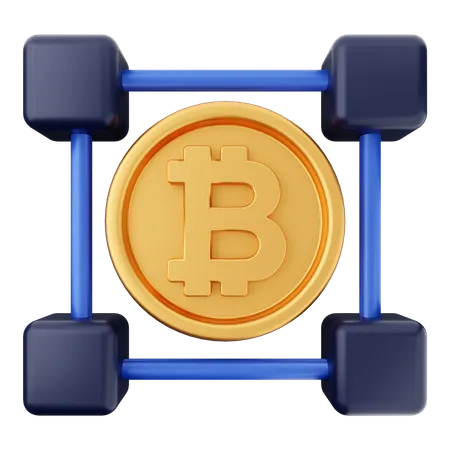Cadena de bitcoins  3D Icon