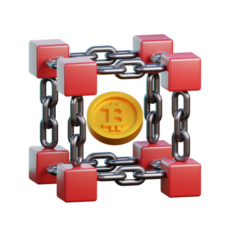 Cadena de bloques  3D Icon