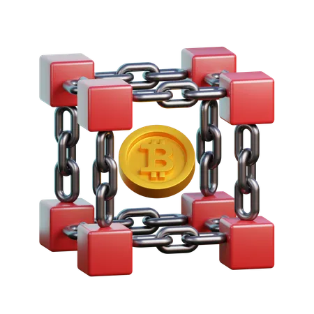 Cadena de bloques  3D Icon