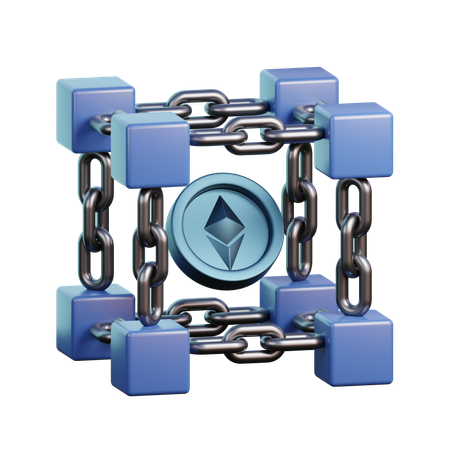 Cadena de bloques  3D Icon