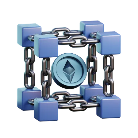 Cadena de bloques  3D Icon