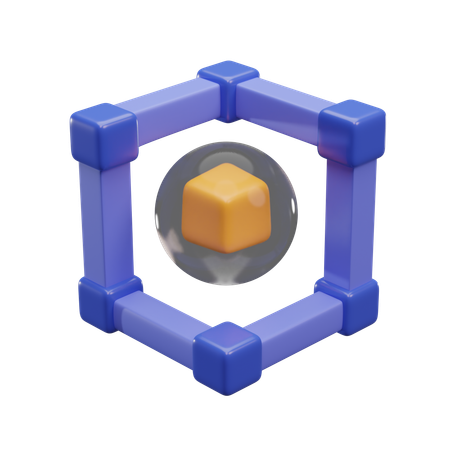 Cadena de bloques  3D Icon