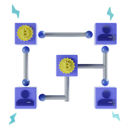 Cadena de bloques  3D Icon