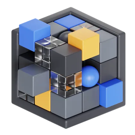 Cadena de bloques  3D Icon