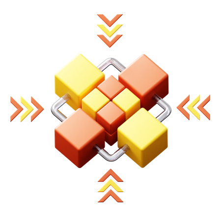 Cadena de bloques  3D Icon