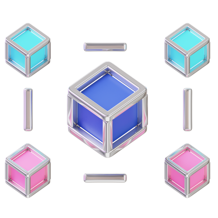 Cadena de bloques  3D Icon