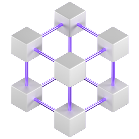 Cadena de bloques  3D Icon