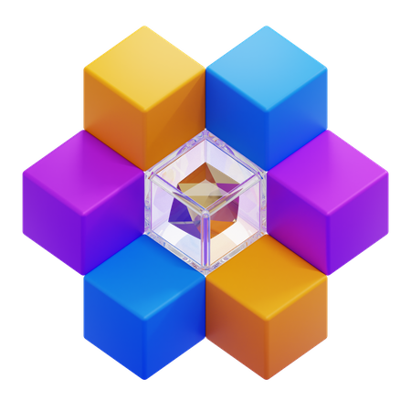 Cadena de bloques  3D Icon