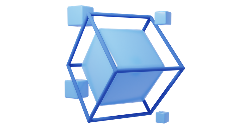 Cadena de bloques  3D Icon