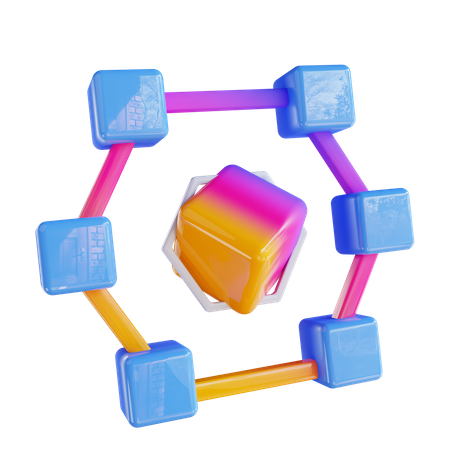 Cadena de bloques  3D Icon