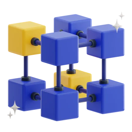 Cadena de bloques  3D Icon